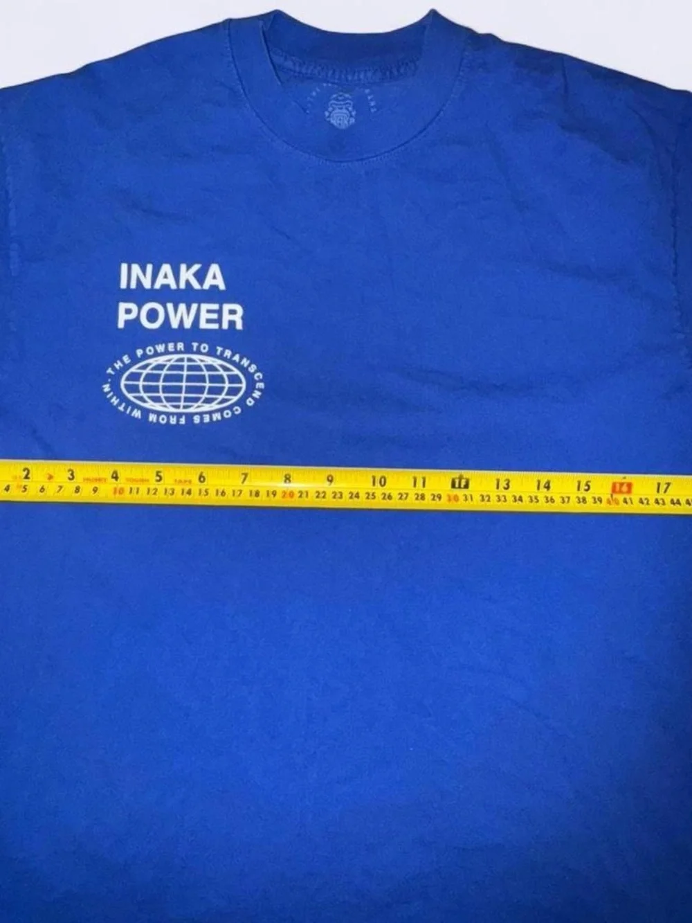INAKA POWER Blue Graphic Tee Globe Logo Streetwear